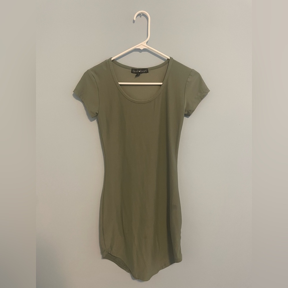 Derek Heart Olive Short Sleeve Dress